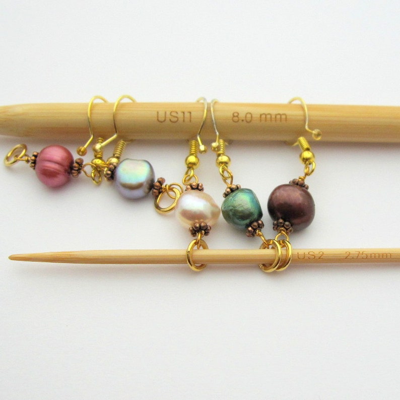 Removable Bead Knitting / Crocheting Stitch Markers Set of 5 Etsy