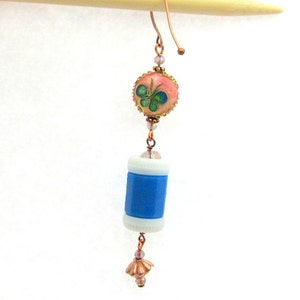 Bead Knitting / Crocheting Removable Stitch Marker Roll Counter Copper and Blue Counter image 4