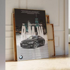 Car Cover Poster, BMW Cover Poster, BMW M4 Competition Coupe Digital Print
