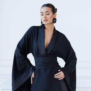 japanese modern kimono dress japanese traditional dress Japanese Modern Kimono Dress Black  Japanese  Oni Masks