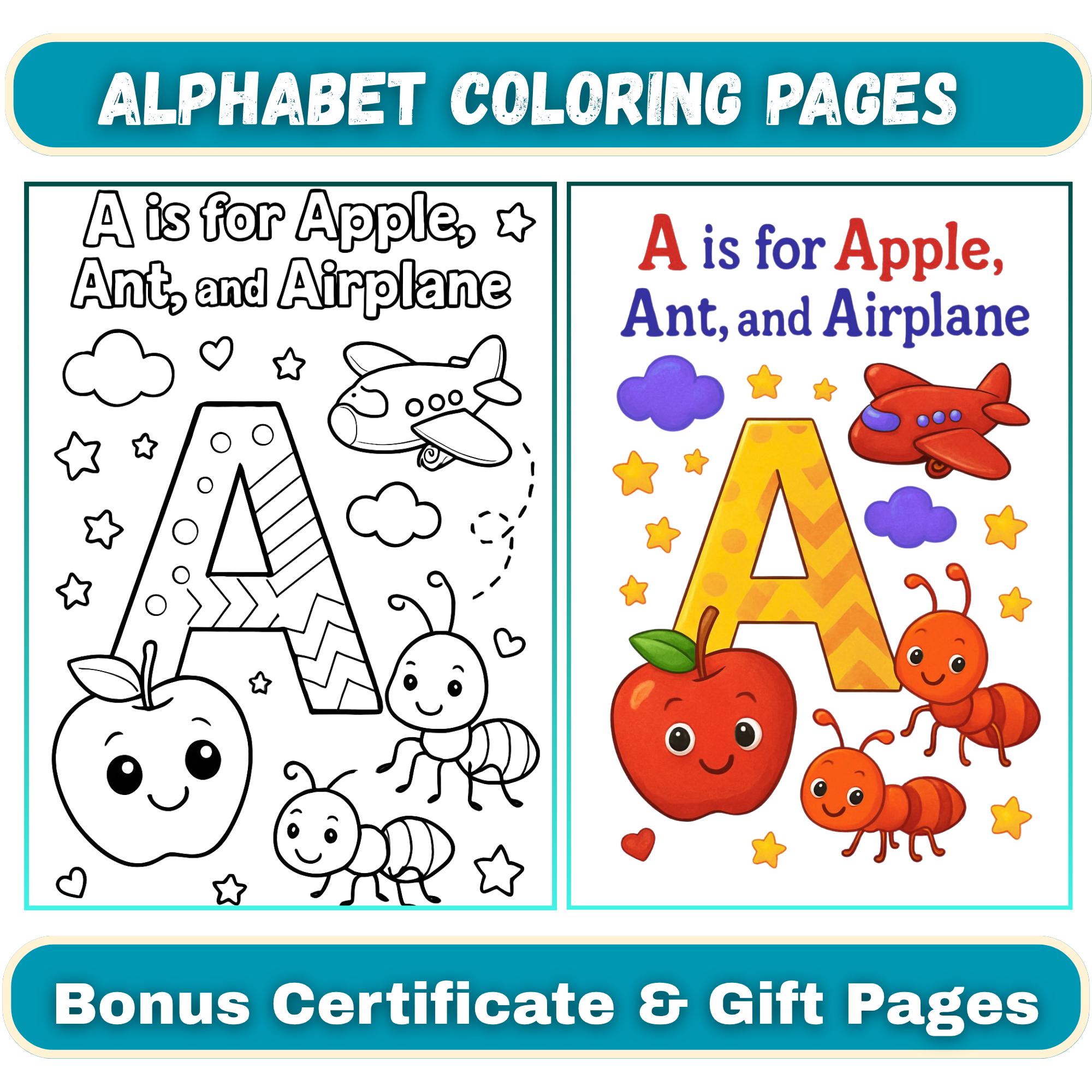 A-Z Alphabet Coloring Book: Fun Learning Activity Pack (PDF