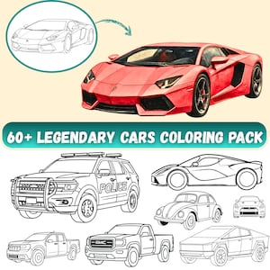 60+ Famous Cars Coloring Pages: Relaxing Fun for Kids & Adults (PDF Download