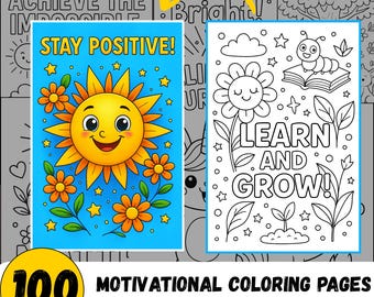 Motivational Coloring Pages: Positive Affirmations for Kids (PDF Download)