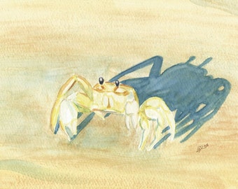 Ghost Crab 10x8 print in off-white mat