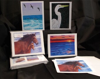 Outer Banks beach notecards set of 4 designs