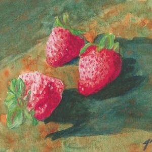 Strawberries notecards image 2
