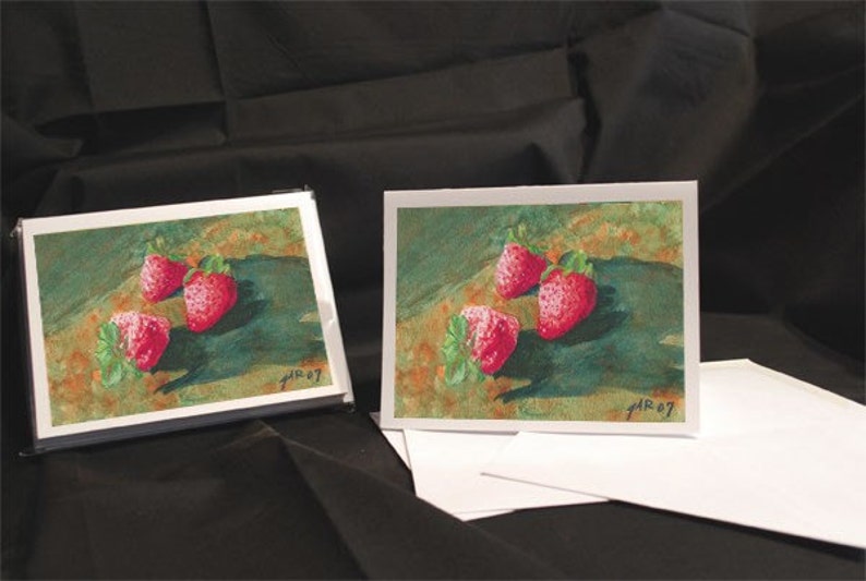 Strawberries notecards image 1