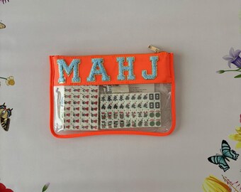 Mini Mahjong Travel Set - Neon Orange