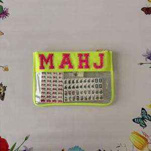 Mini Mahjong Travel Set - Neon Yellow