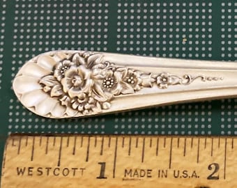 Silverware Key Chain, Vintage Silver Plate Spoon Keychain Key Ring, Antique Silverplate Keyring, Jubilee 1953 Handle Keychain Floral