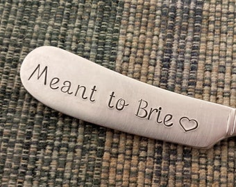 Cheese Spreader Knife: Meant to Brie, Stamped Vintage Silver, Charcuterie Board Appetizer Utensil, Husband Wife Girlfriend, Dinner Party