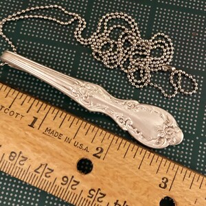 Spoon Jewelry Necklace, Silver Spoon Handle Pendant, Vintage Antique Recycled Upcycled Silverware Necklace, Repurposed Silverplated Handle