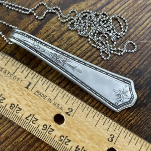 Ornate Silver Necklace, Vintage Silver Spoon Pendant, Antique Recycled Upcycled Flatware Jewelry, Repurposed Silverplate Silverware, 1929