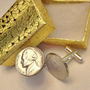 55th Birthday for Man Husband, Born in 1970, 55 Years Old, 55th Birthday Cufflinks, Nickel Coin Cuff Links, 1969 1968 + UNCIRCULATED Nickels