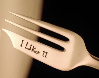 I Like Pi, Pie Fork, Math Geek Gift, Hand Stamped Engraved Fork, Nerdy Nerd Gift, Engineer, Science, Mathematics, Vintage Silver Pastry Fork