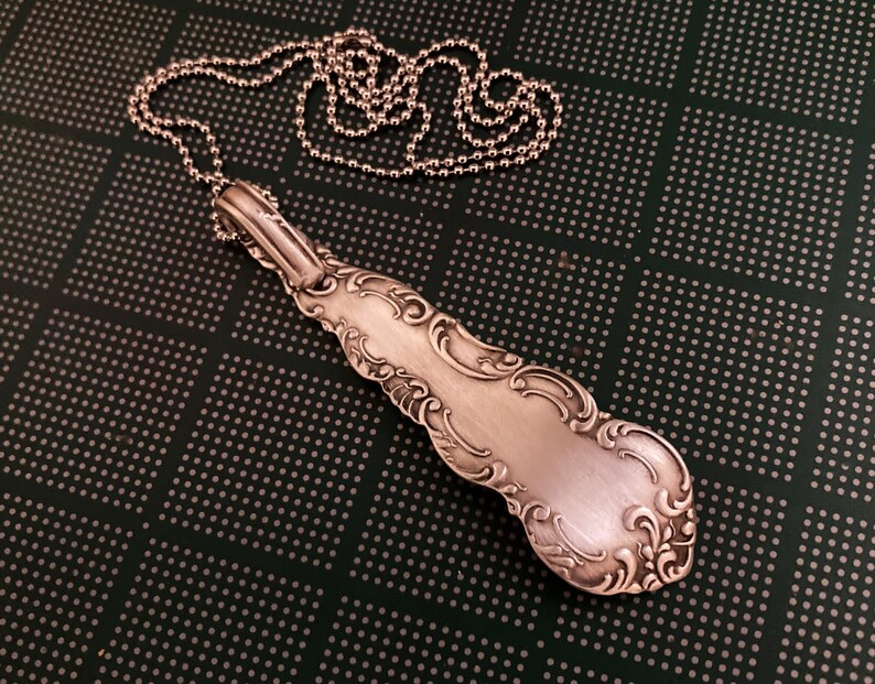 Vintage Spoon Necklace, Upcycled Eco Friendly Jewelry, Reclaimed Recycled Silver Flatware, Green Living, Eco Chic Boho Hippie Gift, 1898 画像 4
