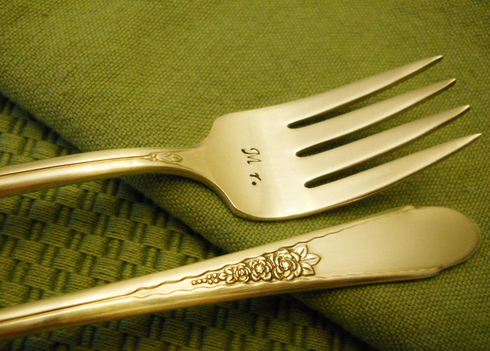 Wedding Cake Forks Hand Stamped Wedding Forks Personalized Etsy