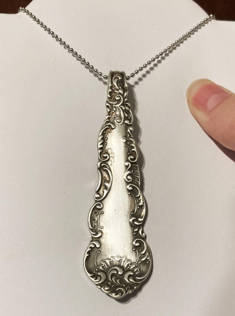 Vintage Spoon Necklace, Upcycled Eco Friendly Jewelry, Reclaimed Recycled Silver Flatware, Green Living, Eco Chic Boho Hippie Gift, 1898 画像 2
