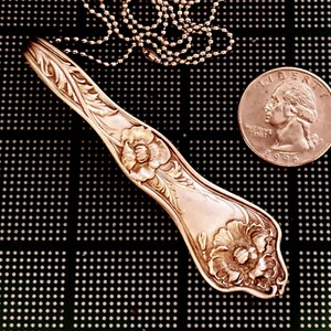Poppy Necklace, Silver August Birth Month Flower, Spoon Jewelry, Upcycled Vintage Flatware, Repurposed Silverware Pendant, Gift Box, 1914 image 1