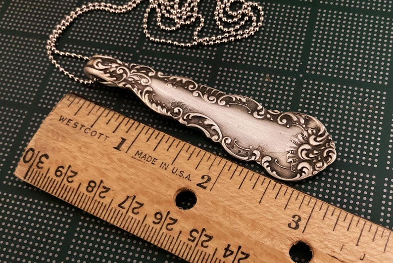 Vintage Spoon Necklace, Upcycled Eco Friendly Jewelry, Reclaimed Recycled Silver Flatware, Green Living, Eco Chic Boho Hippie Gift, 1898 画像 1