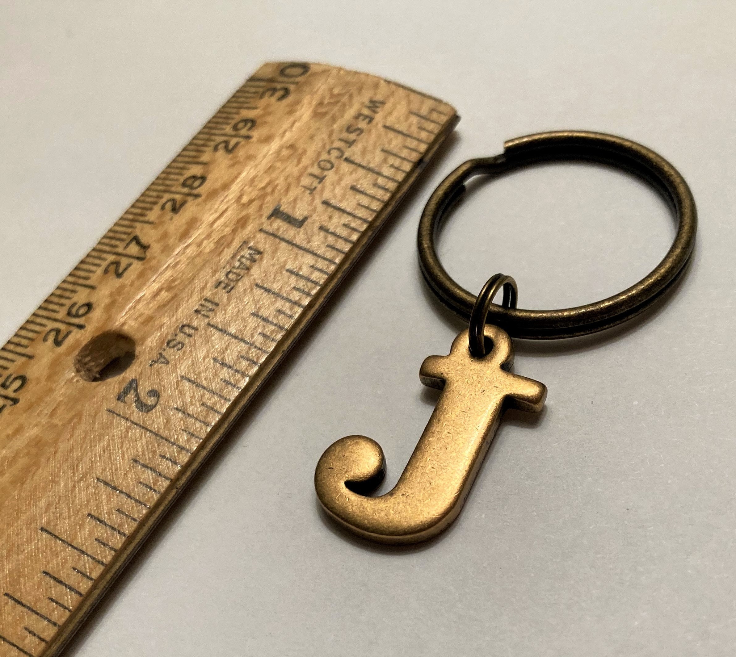 J Keychain: Letter J Initial Key Chain Key Ring Keyring - Etsy.de