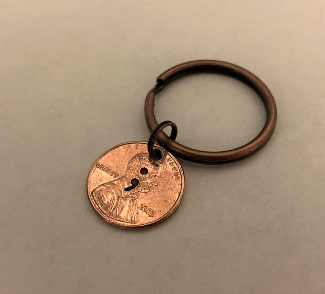 Suicide Prevention Semicolon Keychain, Suicide Loss Memorial, Mental ...