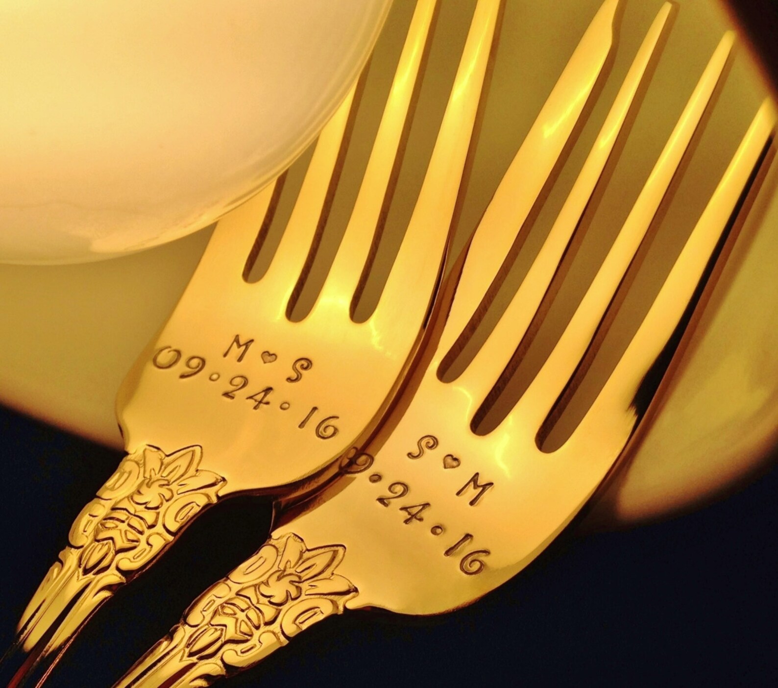 GOLD Wedding Forks NEW Personalized Forks Art Deco Gatsby Etsy