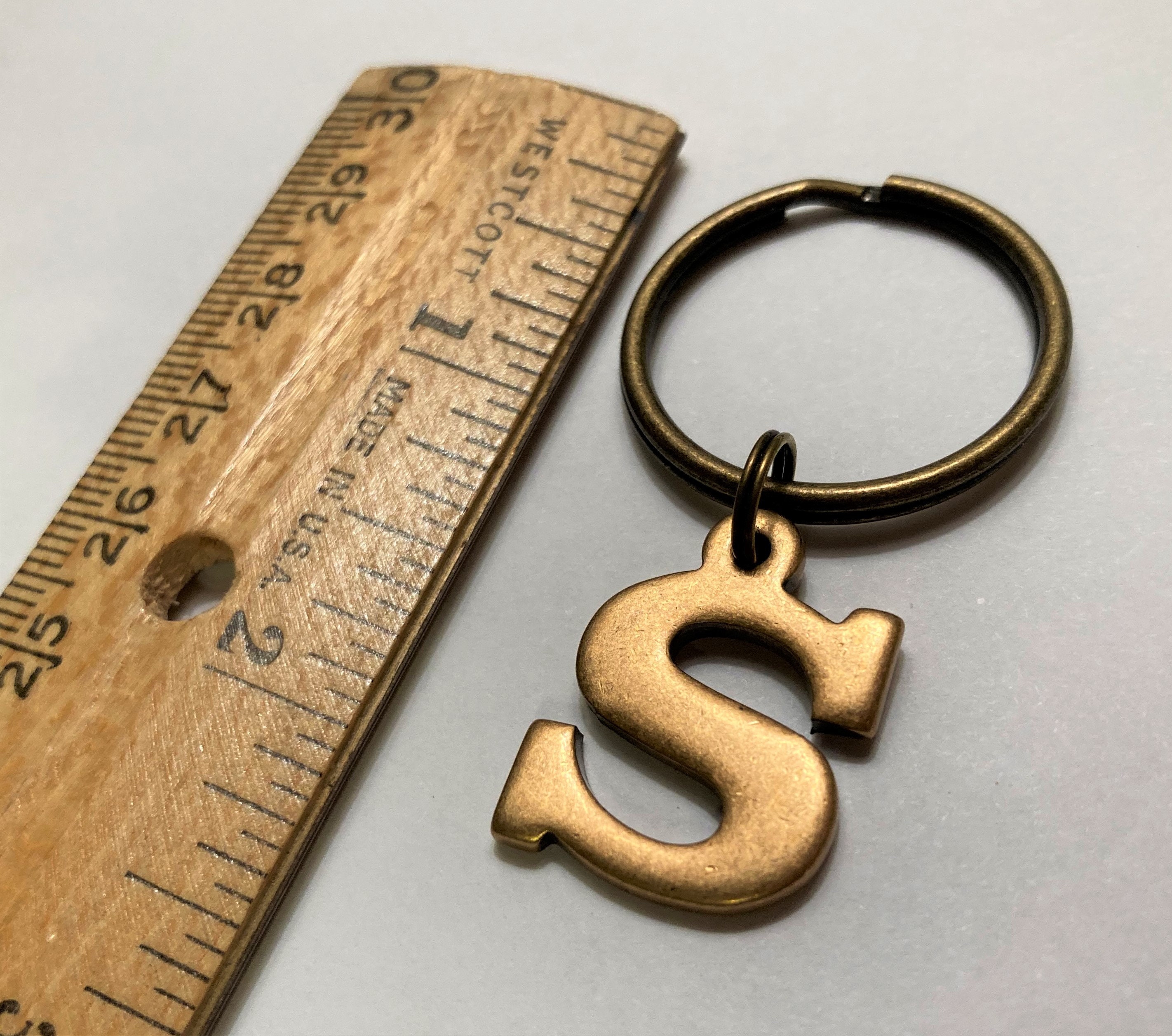 Type S Keychain S Keychain: Letter S Initial Key Chain, Key Ring, Keyring, Vintage ...