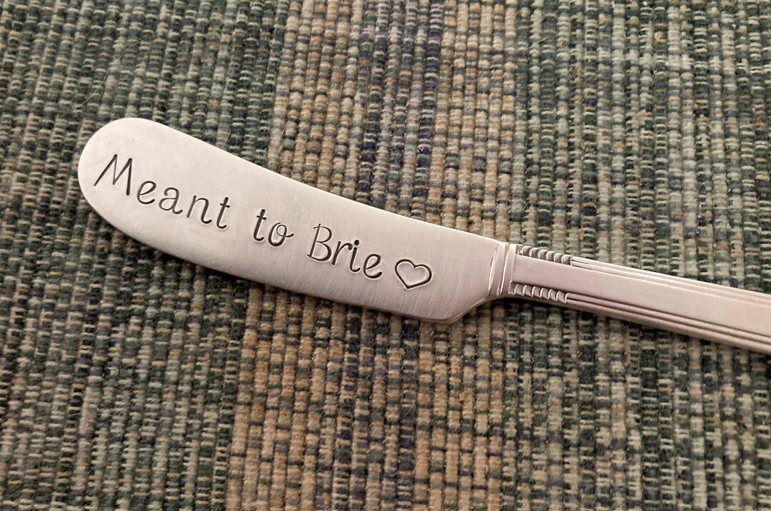 Cheese Spreader Knife Meant to Brie, Stamped Vintage Silver