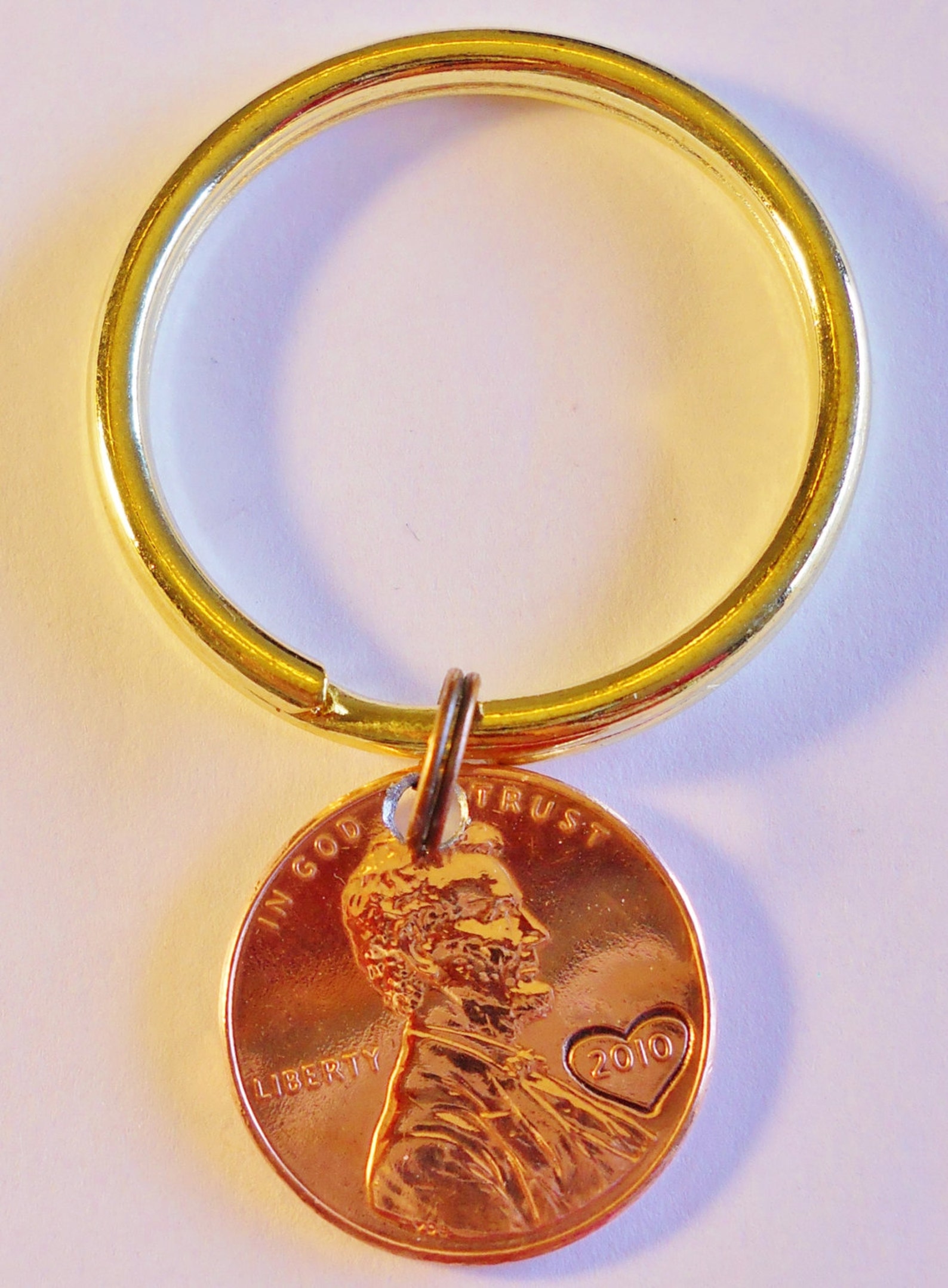 Customizable Penny Keychain 1st 7th 50th Anniversary Etsy