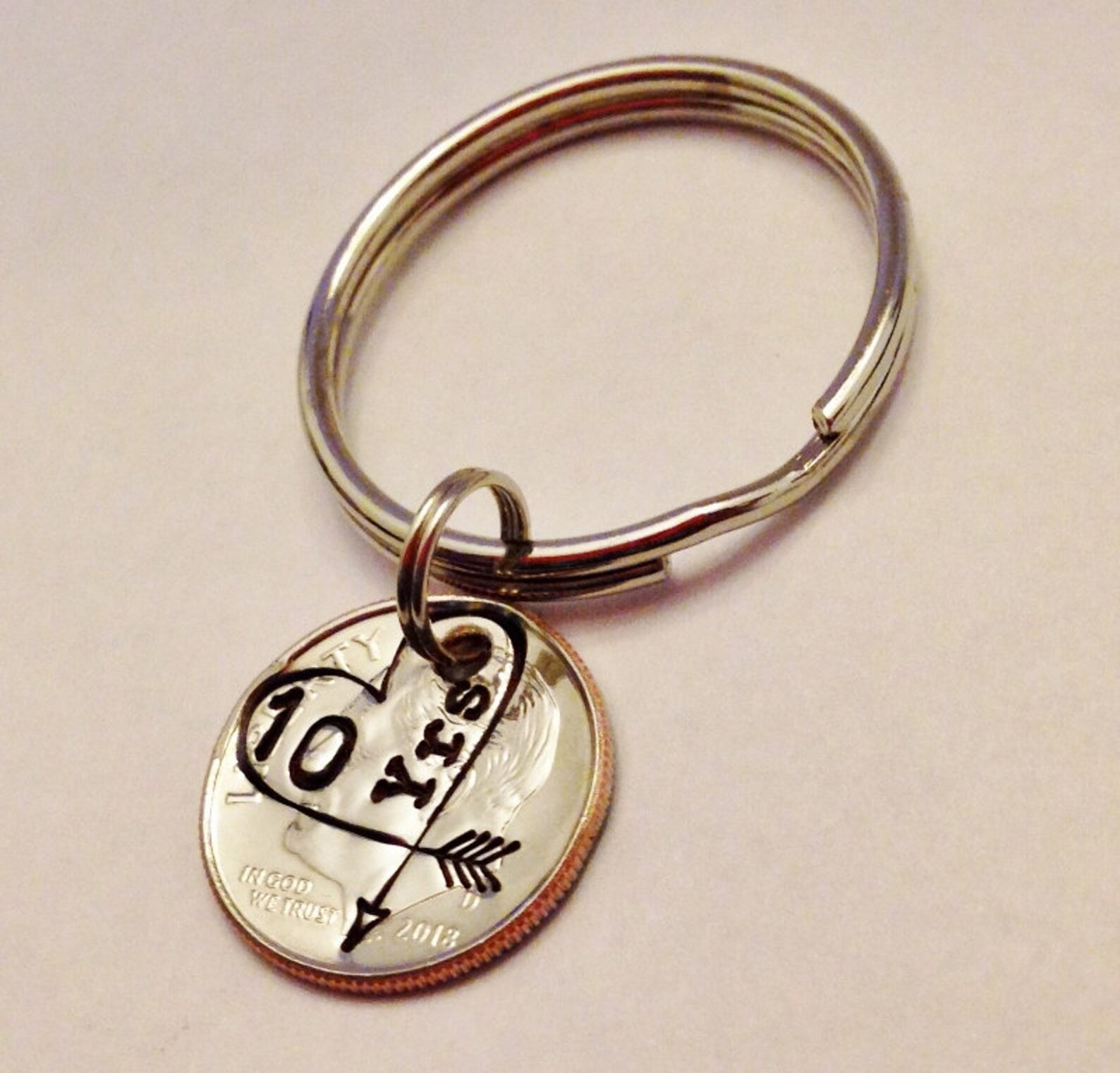 10 Year Anniversary Gift for Men Her Him Hand Stamped Etsy
