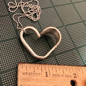 Vintage Heart Pendant Necklace, Antique Silverplate Silverware Spoon Jewelry, Handmade Valentines Gifts, Girlfriend Wife, Gift Boxed, 1939 image 4