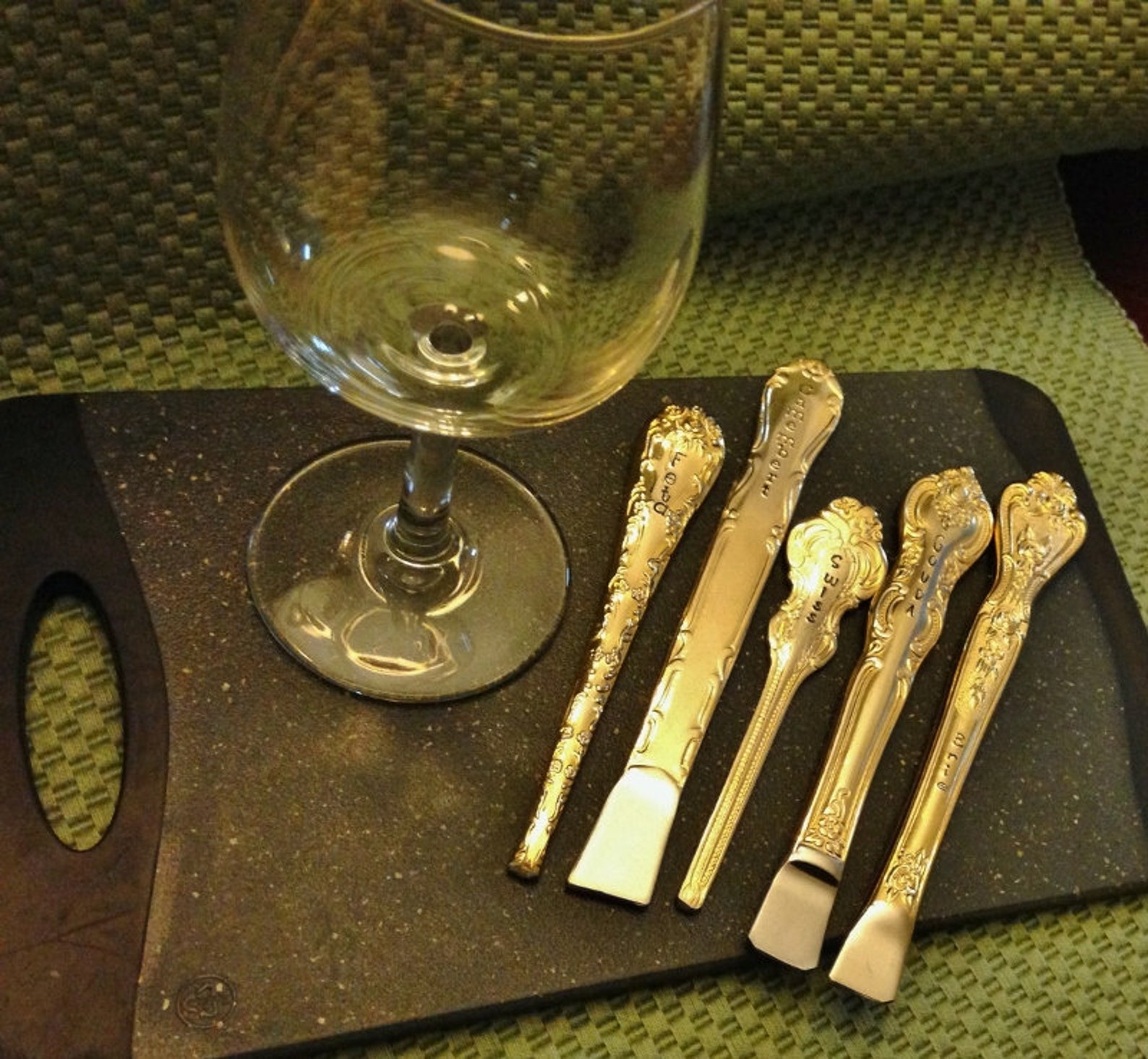 CHEESE Markers Labels Forks Tags Picks Stamped Vintage GOLD Etsy