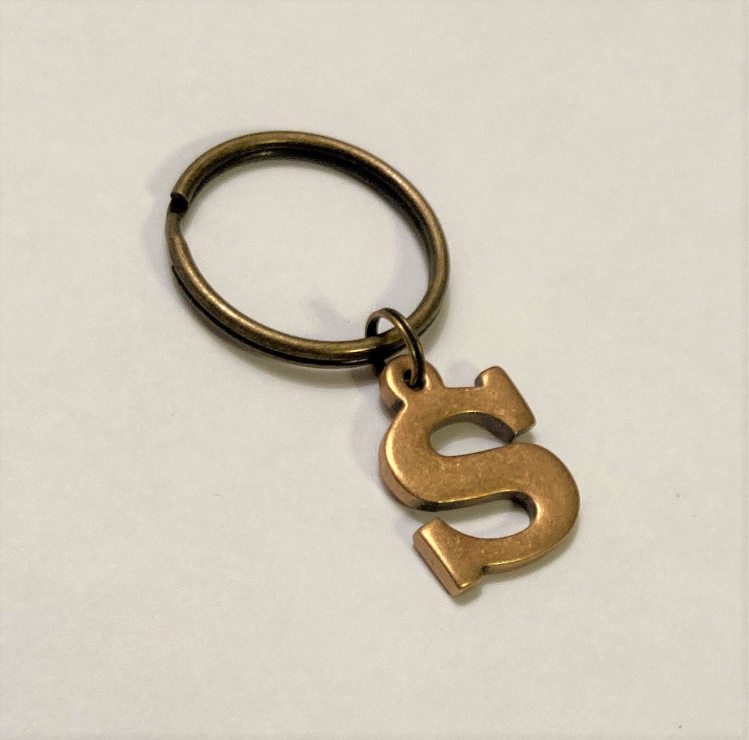Type S Keychain S Keychain: Letter S Initial Key Chain, Key Ring, Keyring, Vintage ...