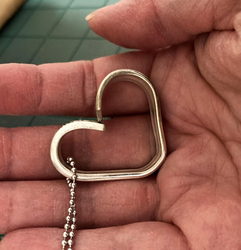 Vintage Heart Pendant Necklace, Antique Silverplate Silverware Spoon Jewelry, Handmade Valentines Gifts, Girlfriend Wife, Gift Boxed, 1939 image 8