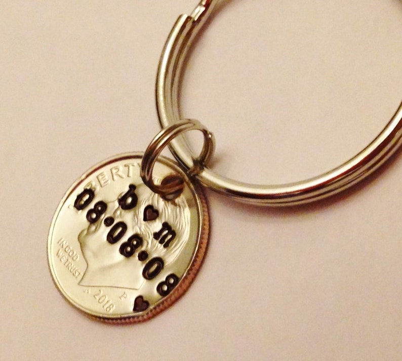 Stamped DIME Keychain Tin Anniversary 2023 10 Year Etsy