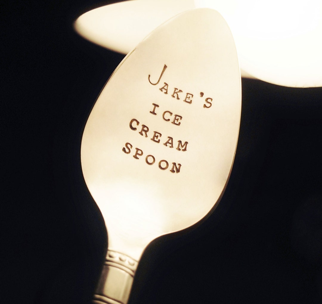 Personalized Ice Cream Spoon Custom Teaspoon Stamped With Name