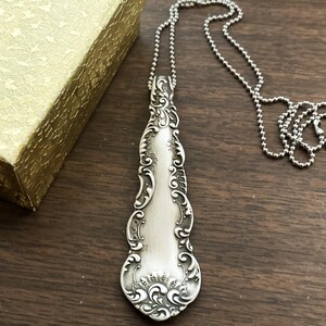 Vintage Spoon Necklace, Upcycled Eco Friendly Jewelry, Reclaimed Recycled Silver Flatware, Green Living, Eco Chic Boho Hippie Gift, 1898 画像 7