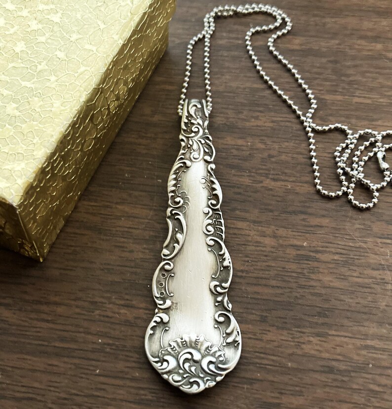 Vintage Spoon Necklace, Upcycled Eco Friendly Jewelry, Reclaimed Recycled Silver Flatware, Green Living, Eco Chic Boho Hippie Gift, 1898 画像 7