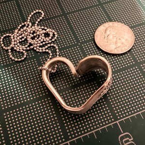 Vintage Heart Pendant Necklace, Antique Silverplate Silverware Spoon Jewelry, Handmade Valentines Gifts, Girlfriend Wife, Gift Boxed, 1939 image 7