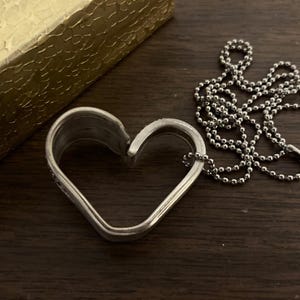Vintage Heart Pendant Necklace, Antique Silverplate Silverware Spoon Jewelry, Handmade Valentines Gifts, Girlfriend Wife, Gift Boxed, 1939 image 10