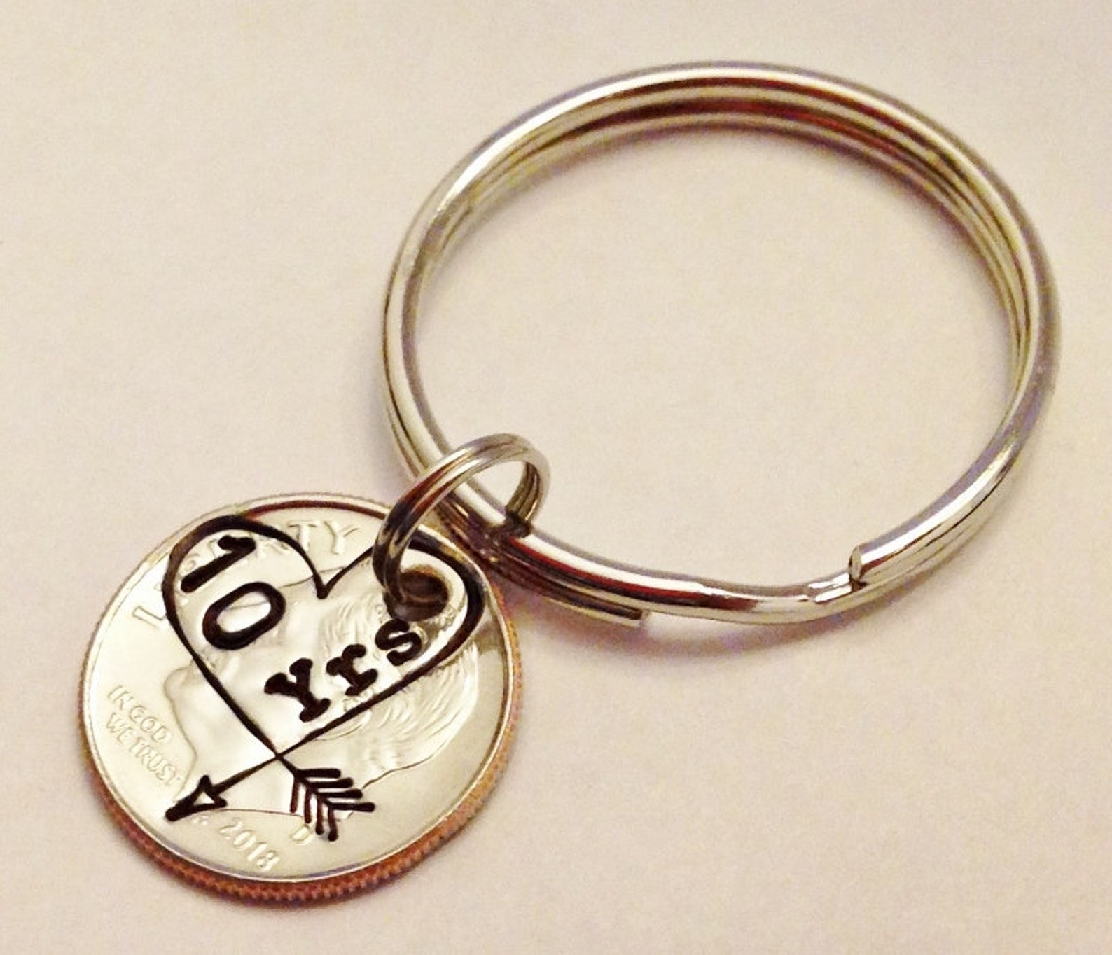 10 Year Anniversary Gift for Men Her Him Hand Stamped Etsy