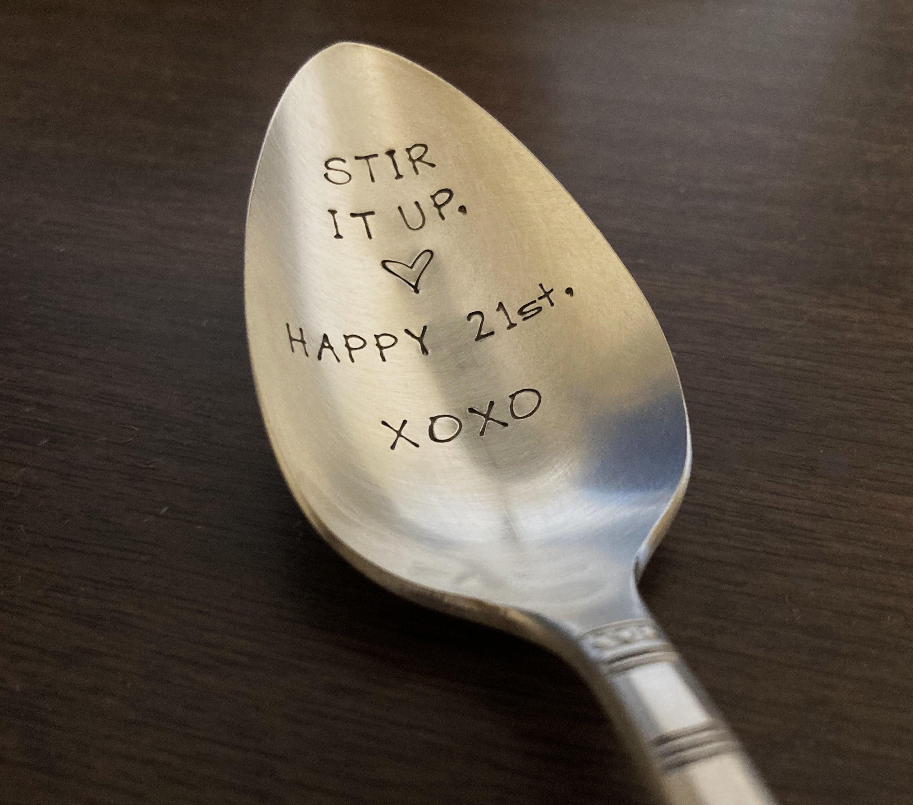 Spoon Lettering Custom Tablespoon, Personalized Hand Stamped Spoon, Choose Your Fonts ...