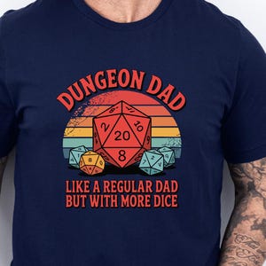 Dungeon Dad Shirt, DnD Gift for Dad, Funny Dungeons and Dragons Shirt, Dice Dad Tee, Father's Day Gamer Gift, Board Game Night Shirt