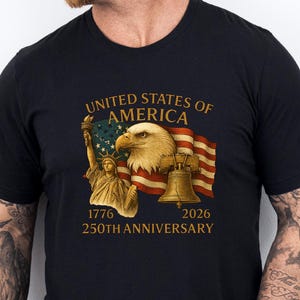 America Patriotic 250th Anniversary Gift, Statue of Liberty Shirt, American Eagle Celebration 1776-2026 Tee