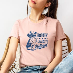 Vintage Western Owl Shirt, Hootin&#39; Leads To Hollerin Shirt, Funny Saying Western Graphic Tees, Sarsartic Country Shirt, Funny Animal Shirt