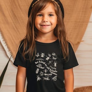 Be Kind To All Kinds Kids T-shirt: Bugs Entomology Nature Lover Gift