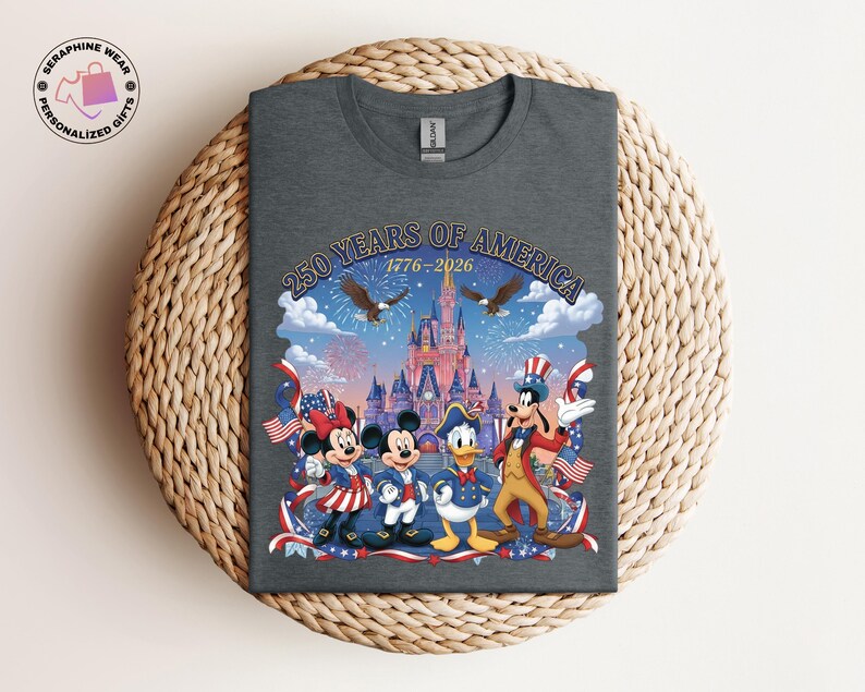 250 Years Of America Disney Shirt, Mickey And Friends US Anniversary Gift, Freedom Patriotic USA Flag Tshirt bild 13