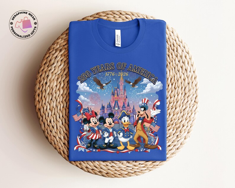 250 Years Of America Disney Shirt, Mickey And Friends US Anniversary Gift, Freedom Patriotic USA Flag Tshirt bild 10