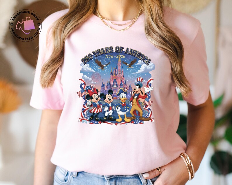 250 Years Of America Disney Shirt, Mickey And Friends US Anniversary Gift, Freedom Patriotic USA Flag Tshirt bild 7